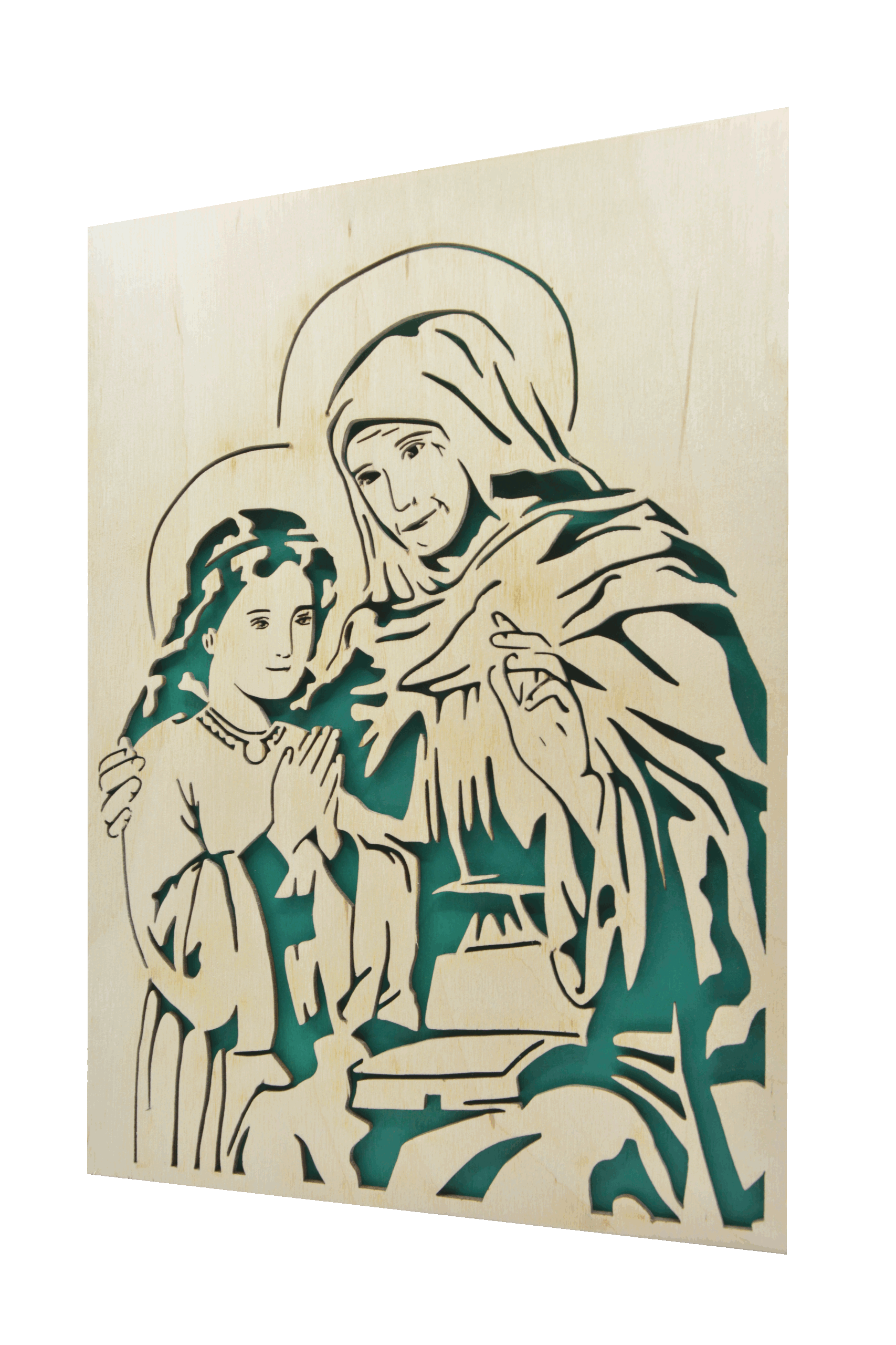 Sv. Anna - obraz do dřeva - zelená