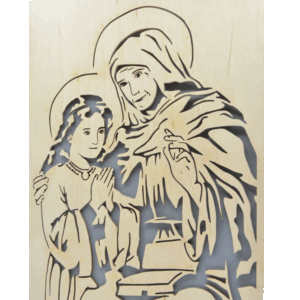 Sv. Anna - obraz do dřeva - šedá