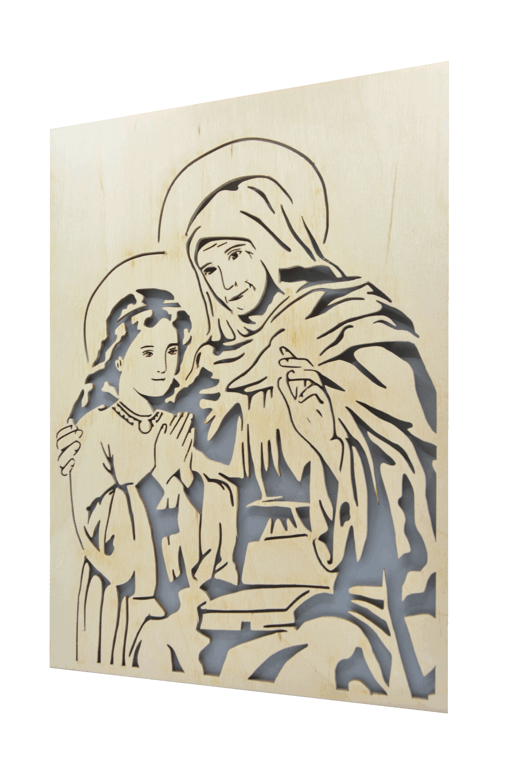 Sv. Anna - obraz do dřeva - šedá
