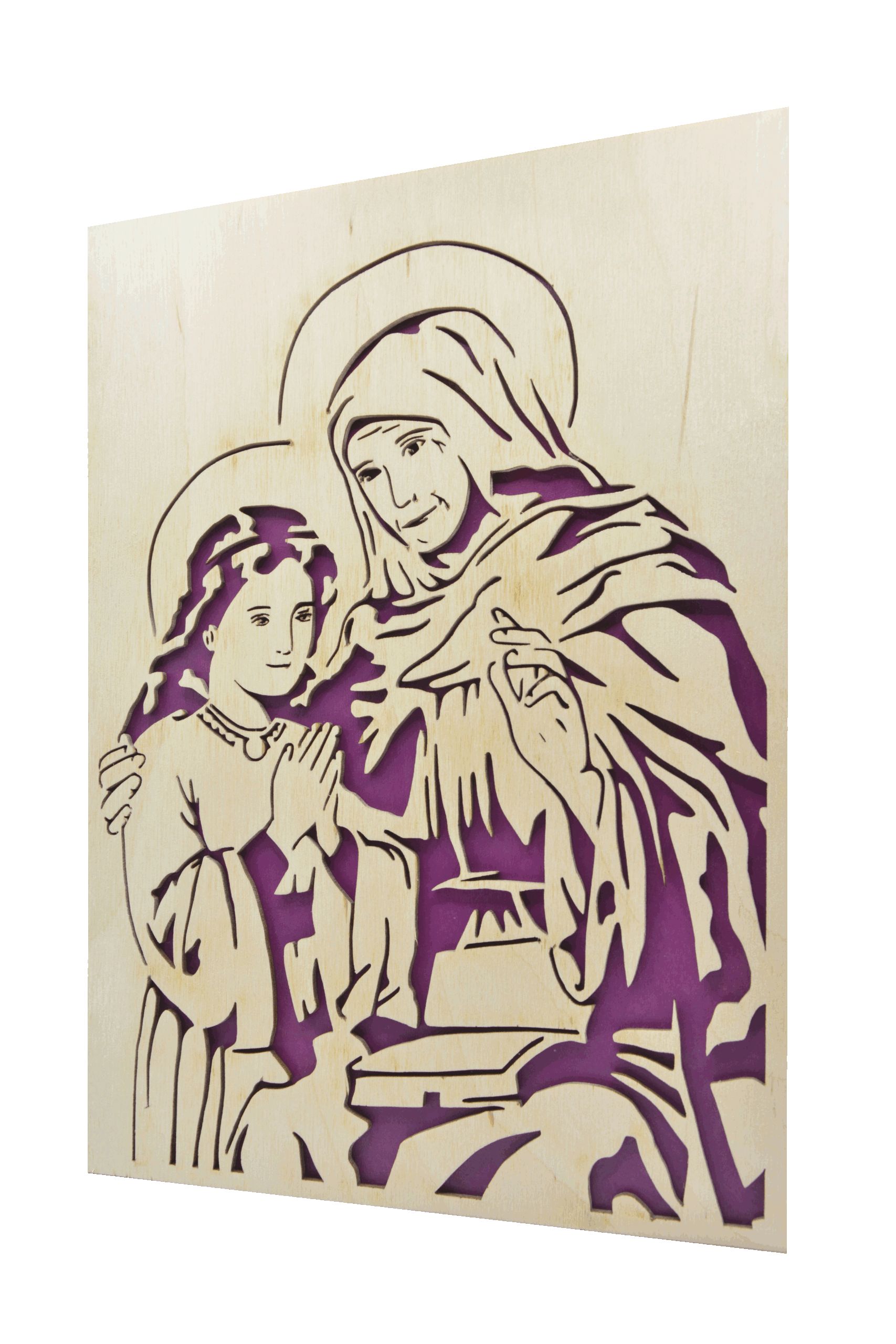 Sv. Anna - obraz do dřeva - fialová