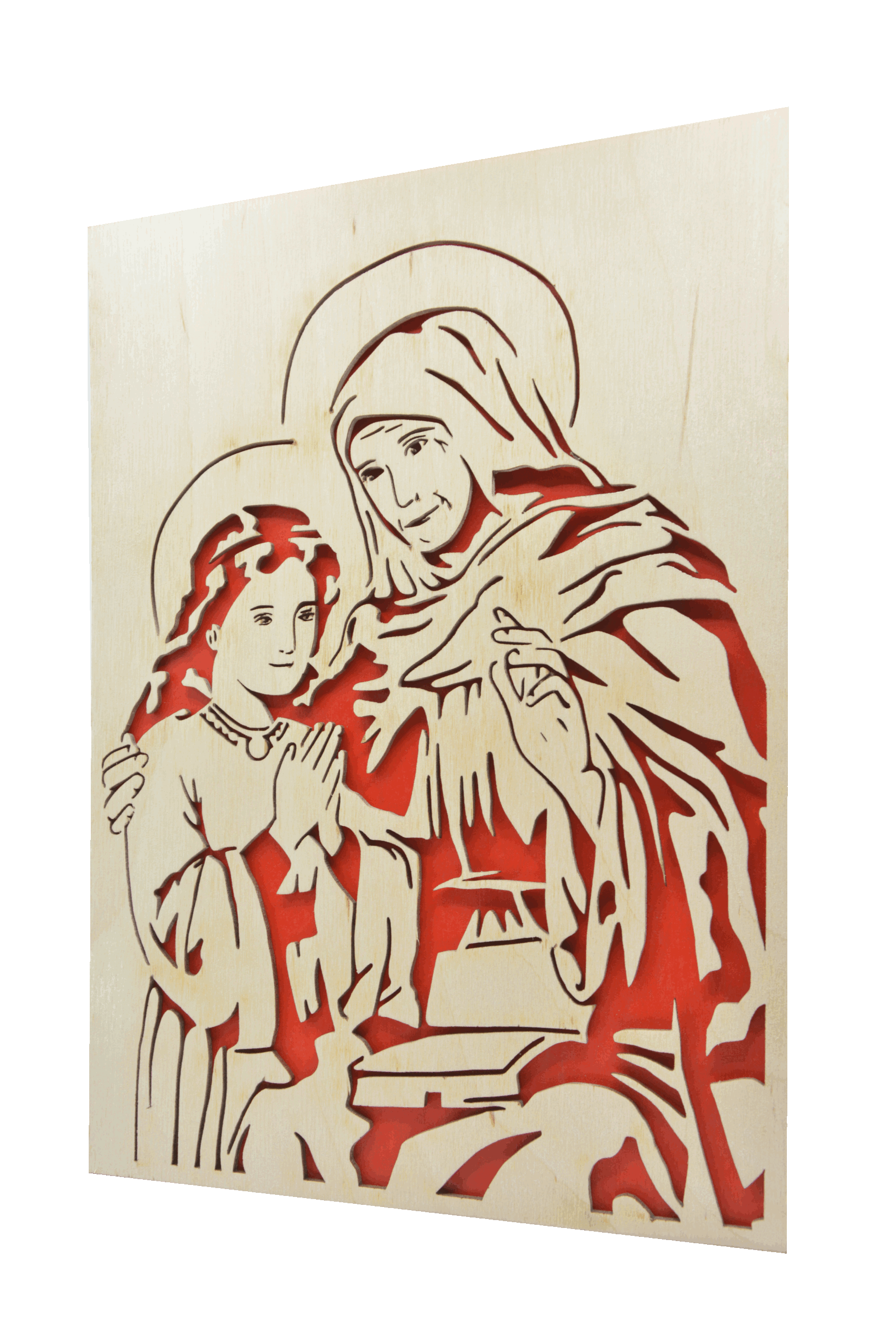 Sv. Anna - obraz do dřeva - červená