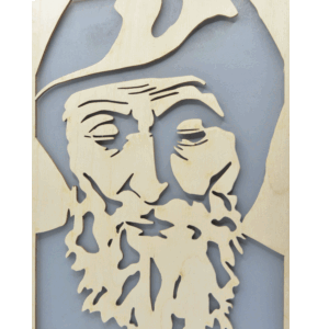 Sv. Charbel - obraz do dřeva - šedá