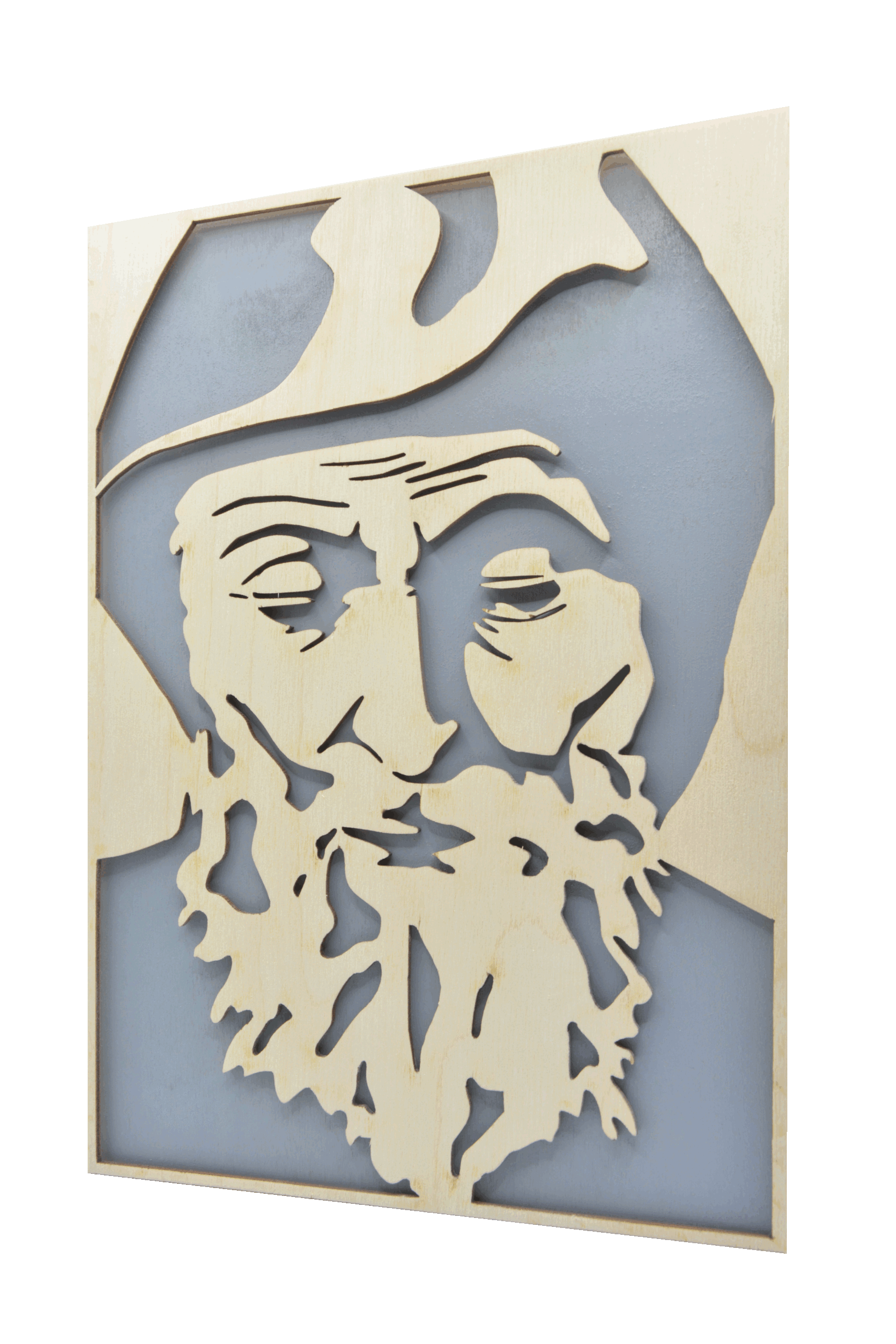 Sv. Charbel - obraz do dřeva - šedá