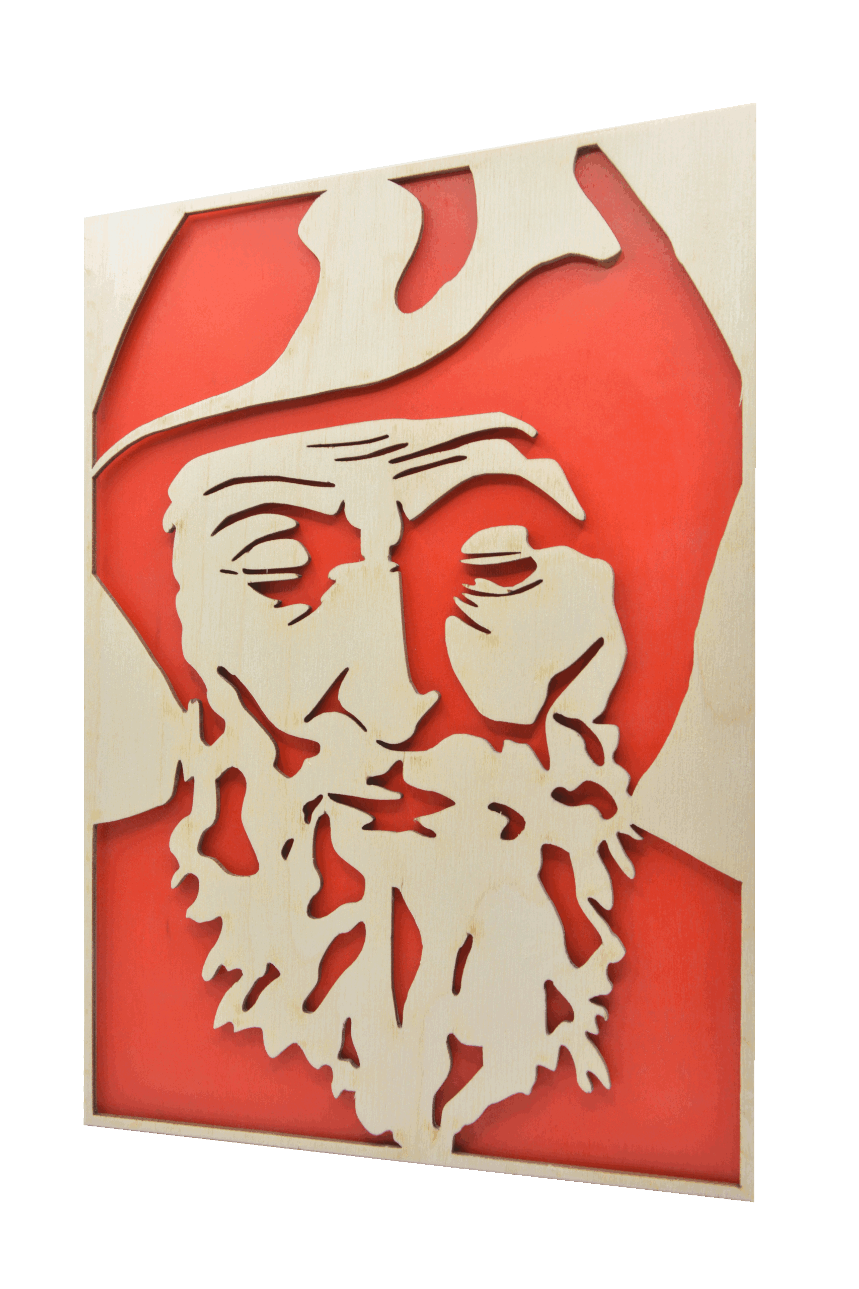 Sv. Charbel - obraz do dřeva - červená