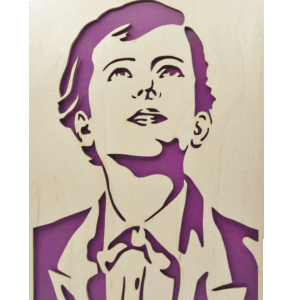 Sv. Dominik Savio- obraz do dřeva - fialová