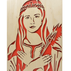 Sv. Filoména - dřevěný obraz - červená