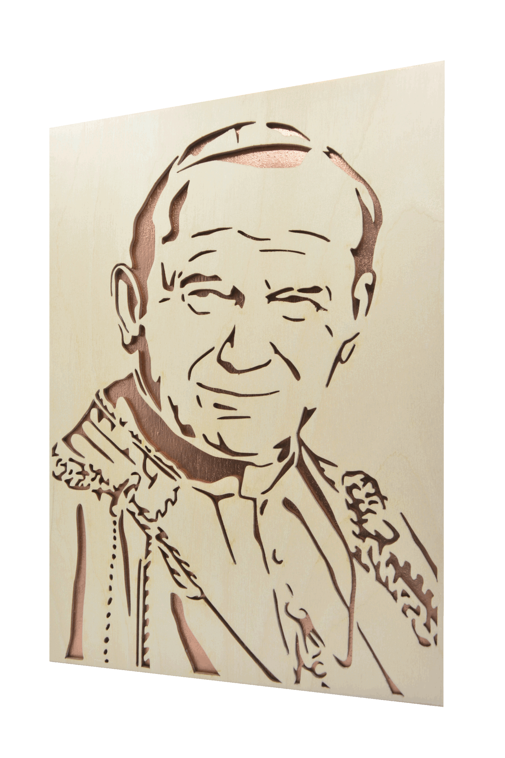 Sv. Jan Pavel II. - obraz do dřeva - měděná