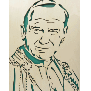 Sv. Jan Pavel II. - obraz do dřeva - zelená
