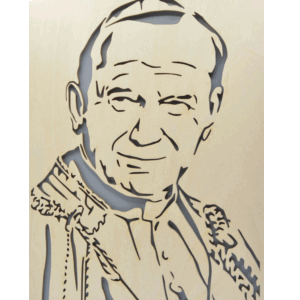 Sv. Jan Pavel II. - obraz do dřeva - šedá