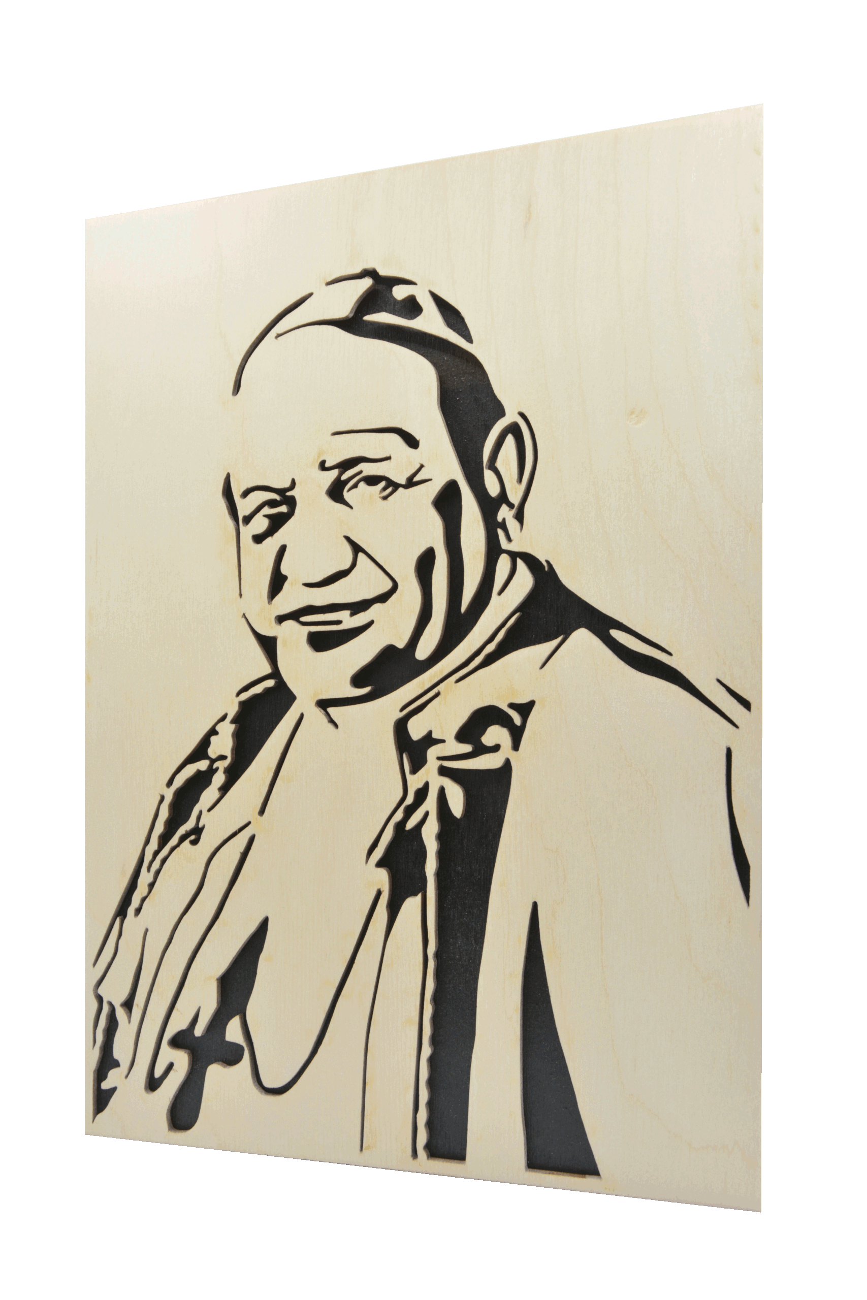 Sv. Jan XXIII.- obraz do dřeva - černá