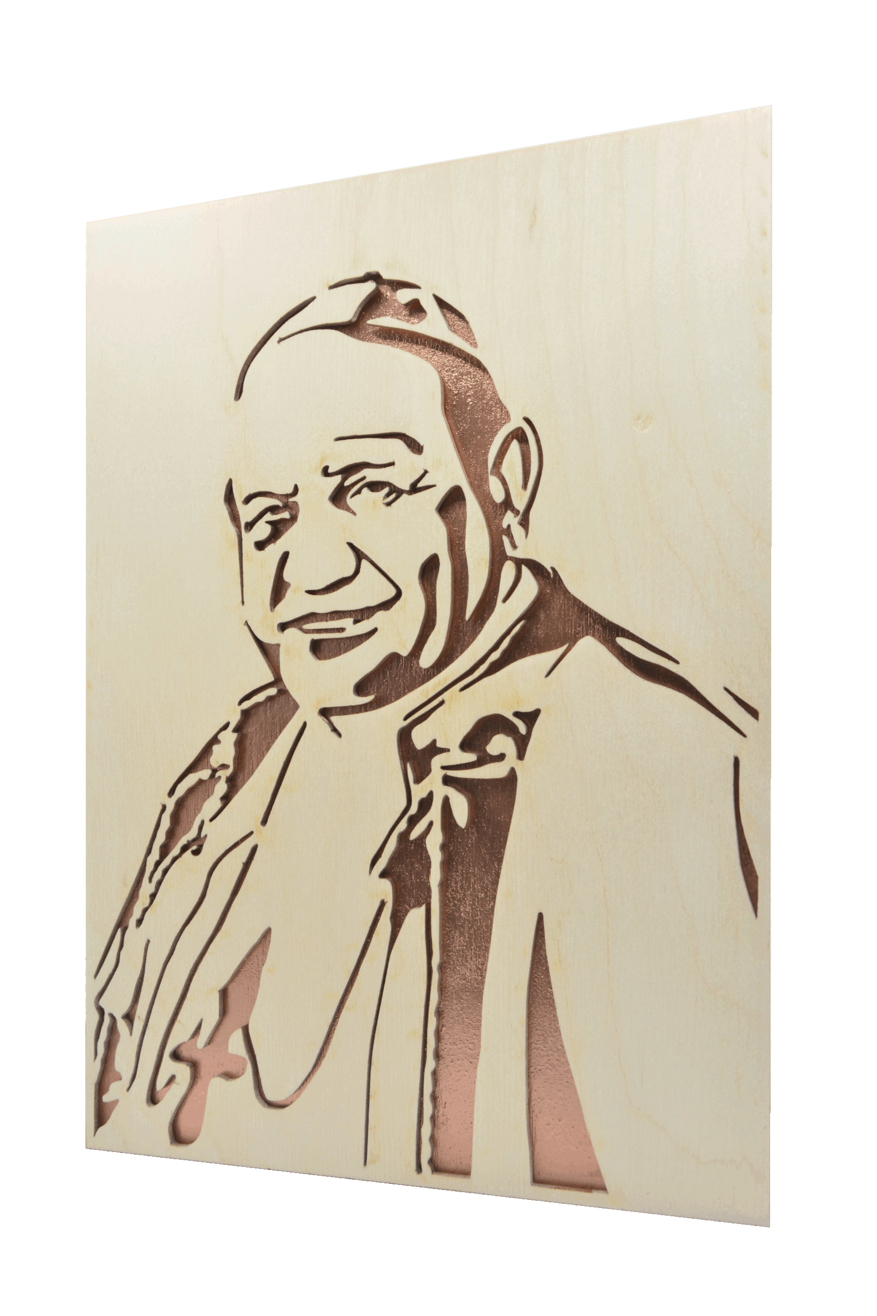 Sv. Jan XXIII.- obraz do dřeva - měděná