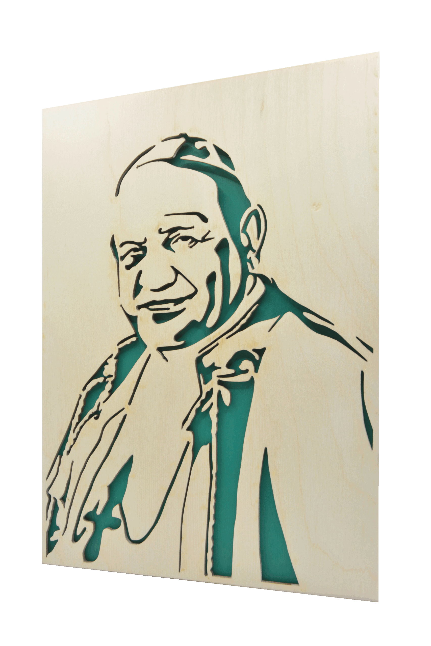 Sv. Jan XXIII.- obraz do dřeva - zelená