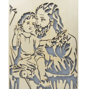 Sv. Josef - obraz do dřeva - šedá