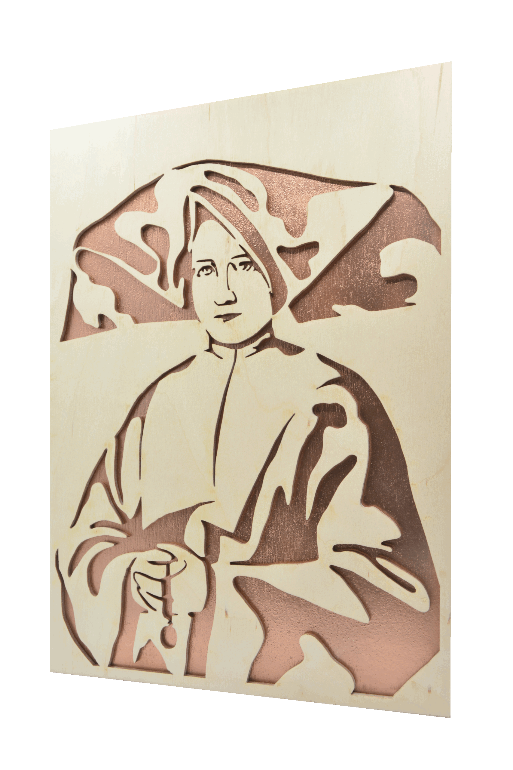 Sv. Kateřina Laboure - obraz do dřeva - měděná