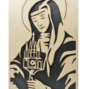 Svatá Klára - dřevěný obraz - černá