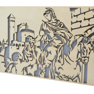 Sv. Martin- obraz do dřeva - šedá