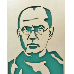 Sv. Maxmilian Kolbe - obraz do dřeva - zelená