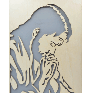 Pán Ježíš v Getsemane- obraz do dřeva - šedá