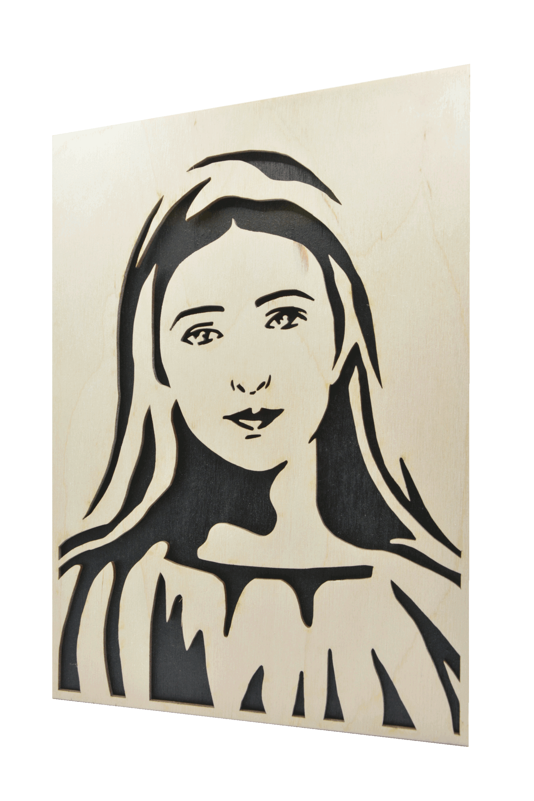 Sv. Panna Maria- obraz do dřeva - černá