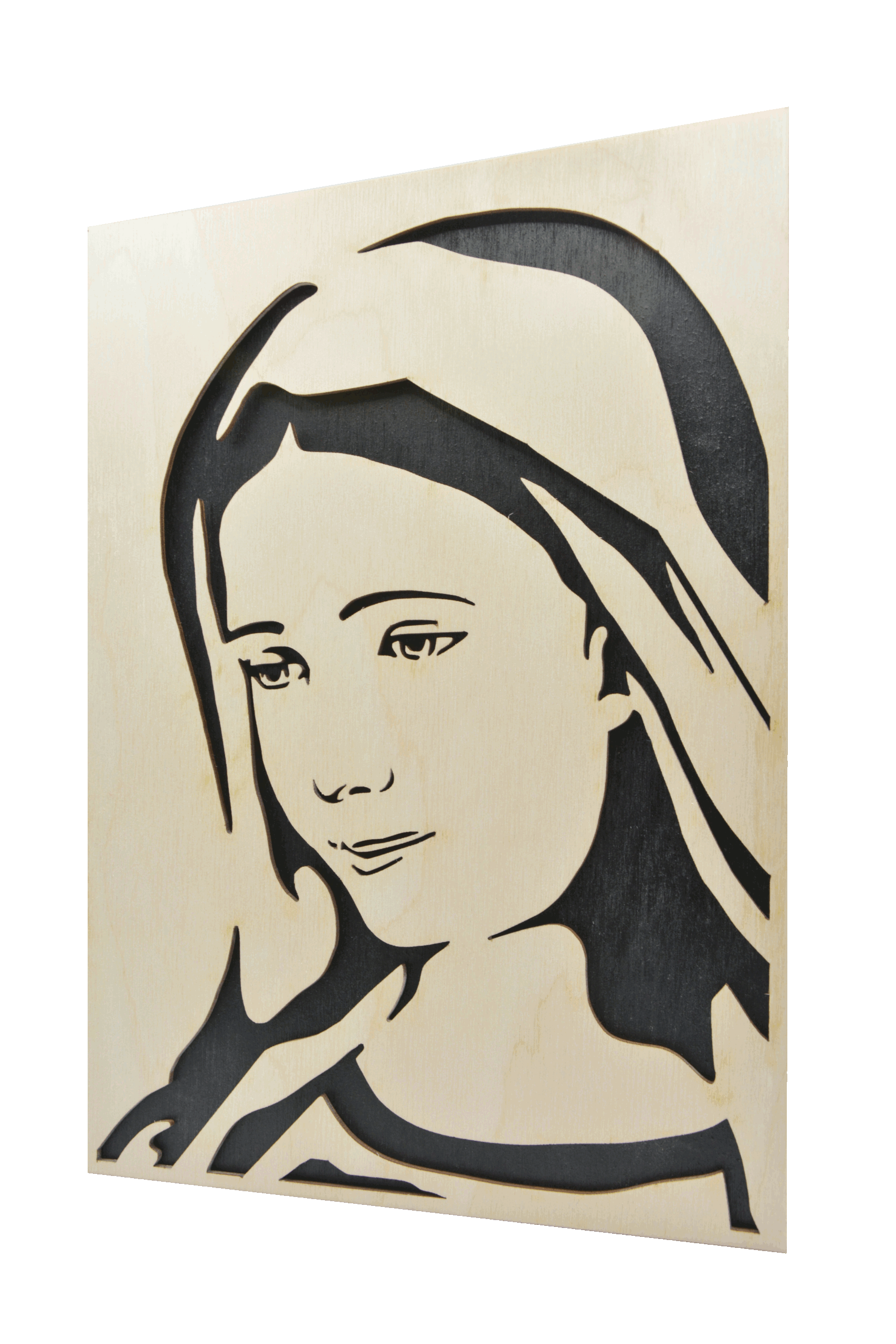 Sv. Panna Maria- obraz do dřeva - černá