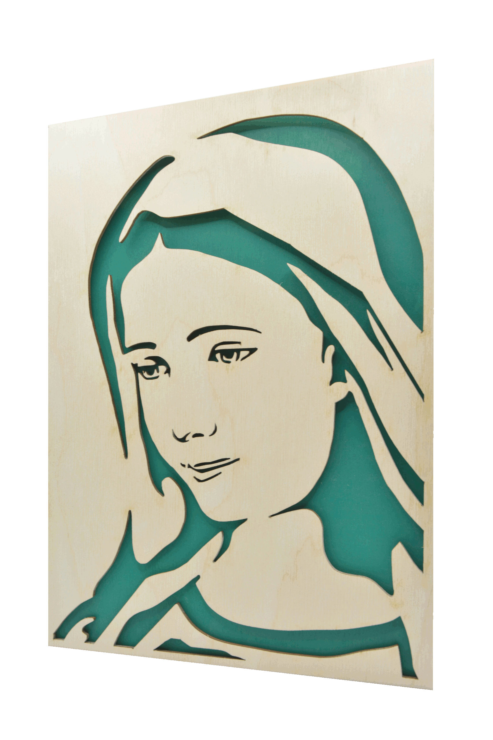 Sv. Panna Maria- obraz do dřeva - zelená