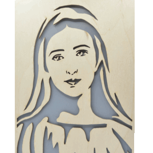 Sv. Panna Maria- obraz do dřeva - šedá