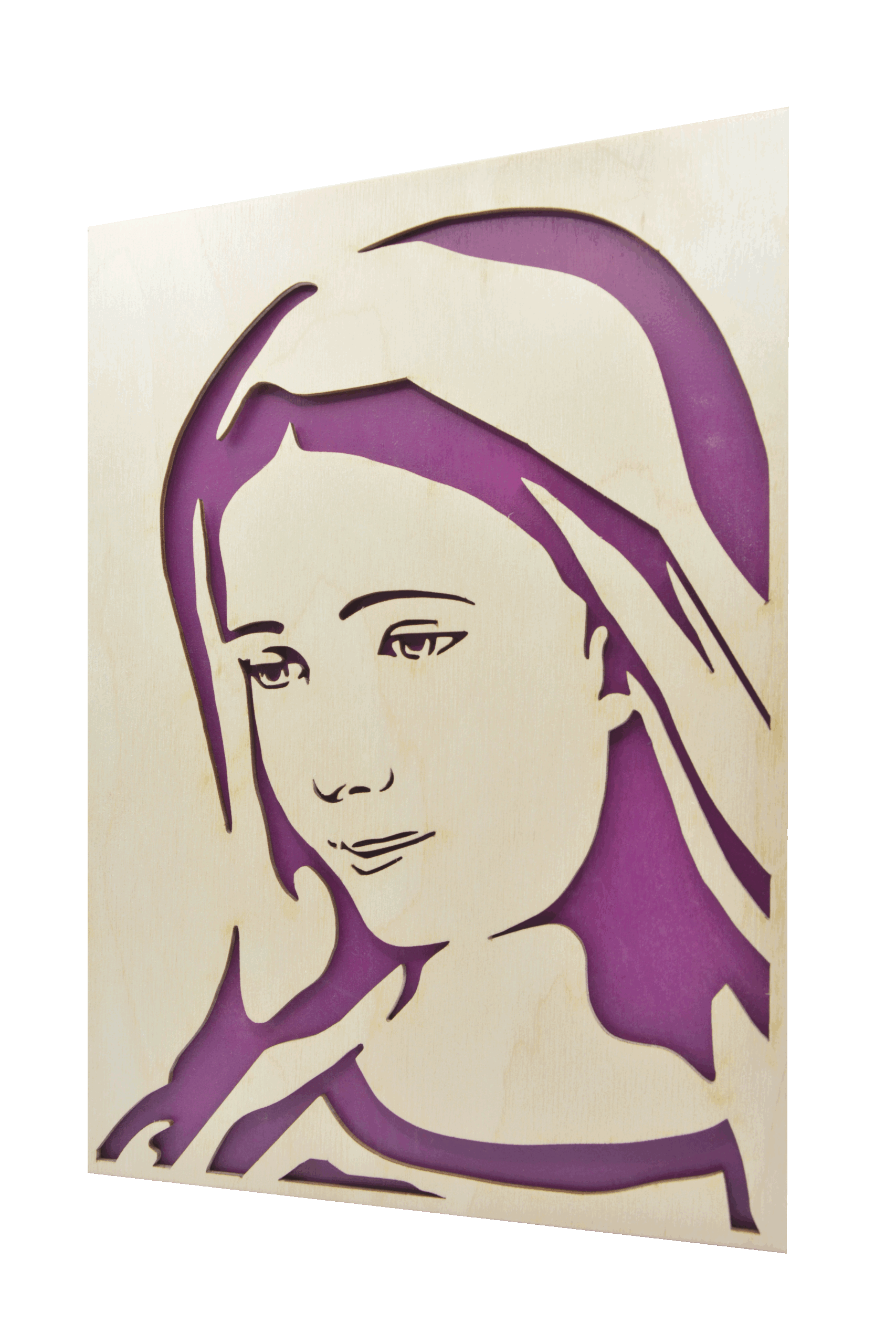 Sv. Panna Maria- obraz do dřeva - fialová