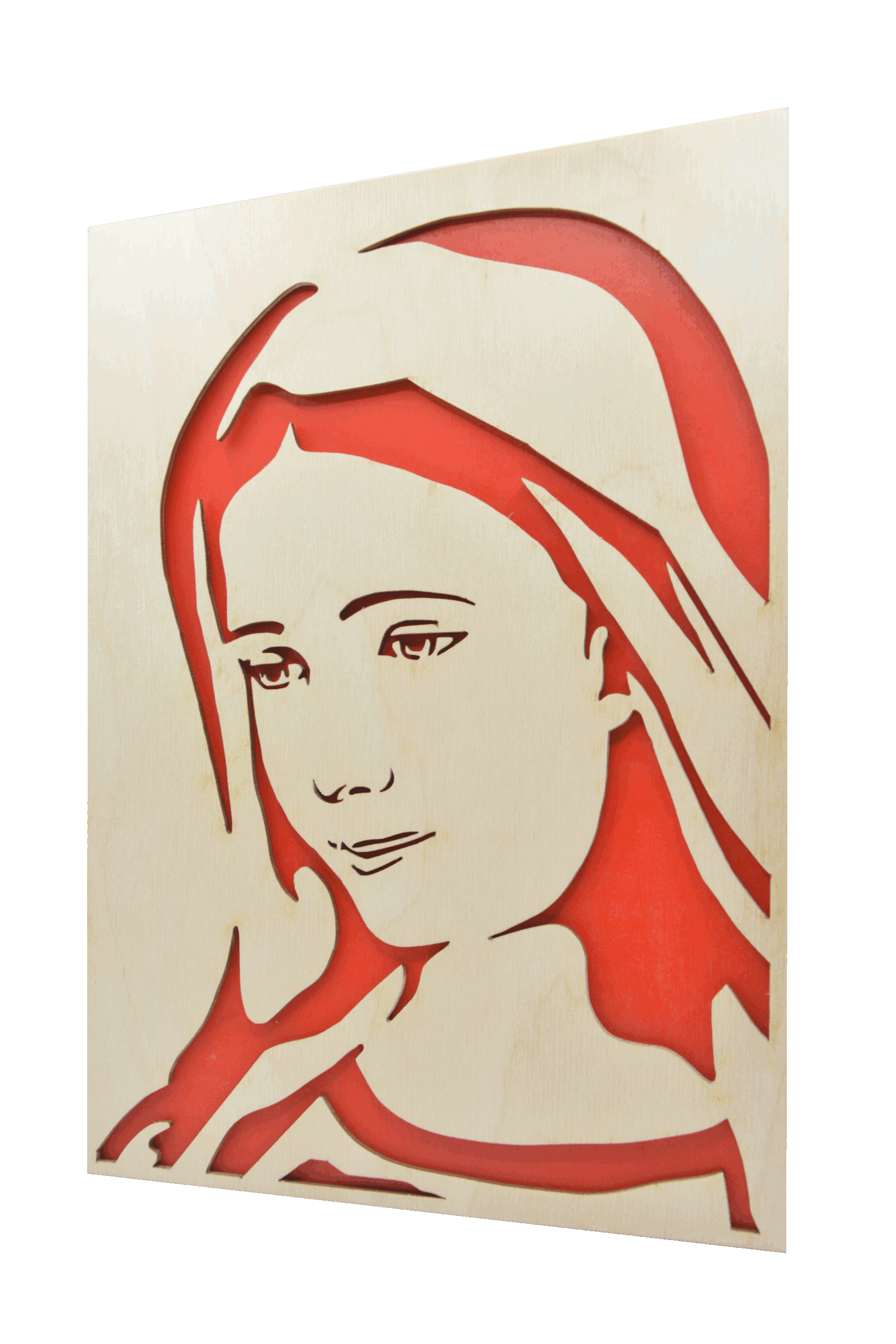 Sv. Panna Maria- obraz do dřeva - červená