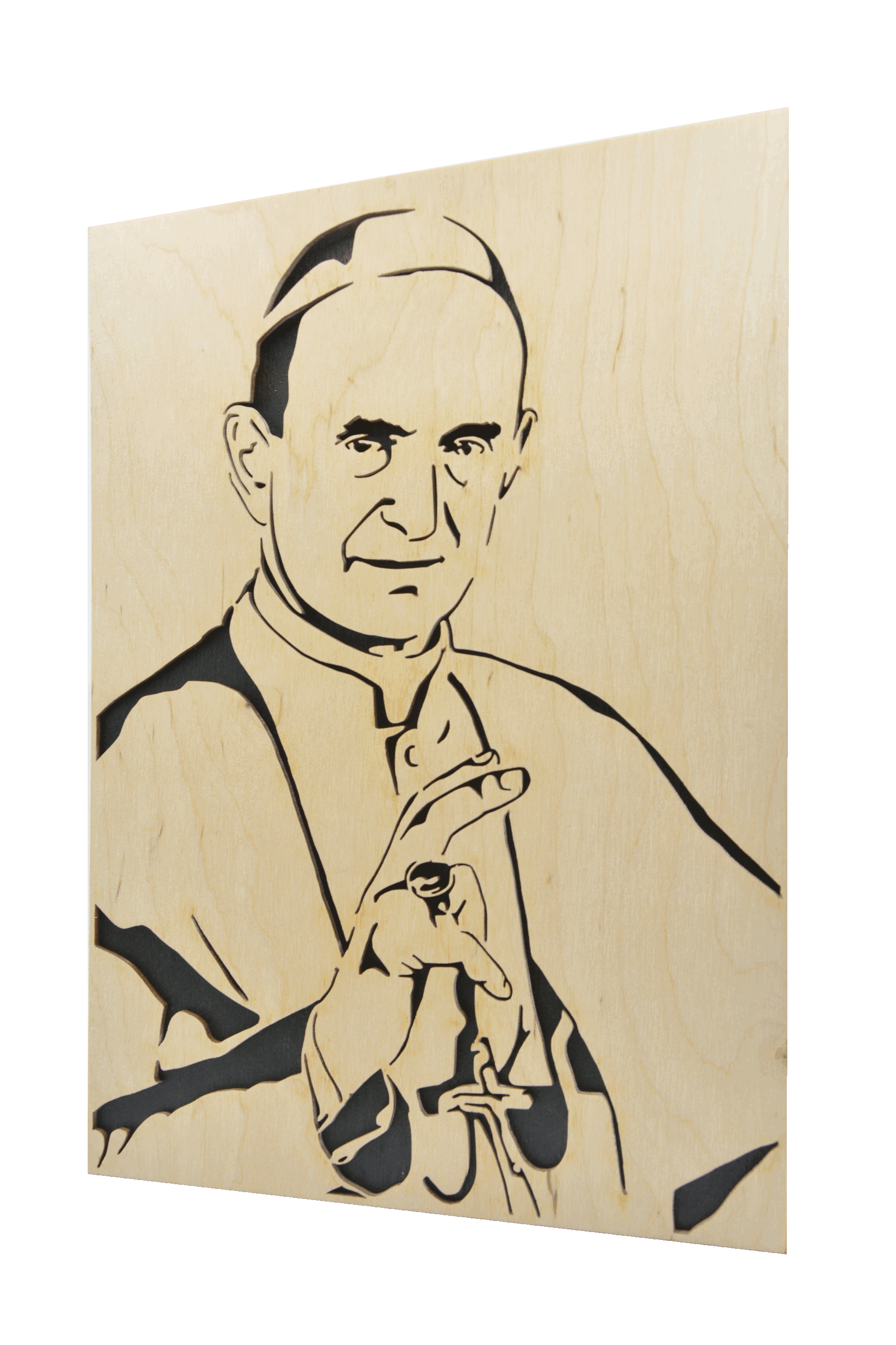 Sv. Pavel VI.- obraz do dřeva - černá