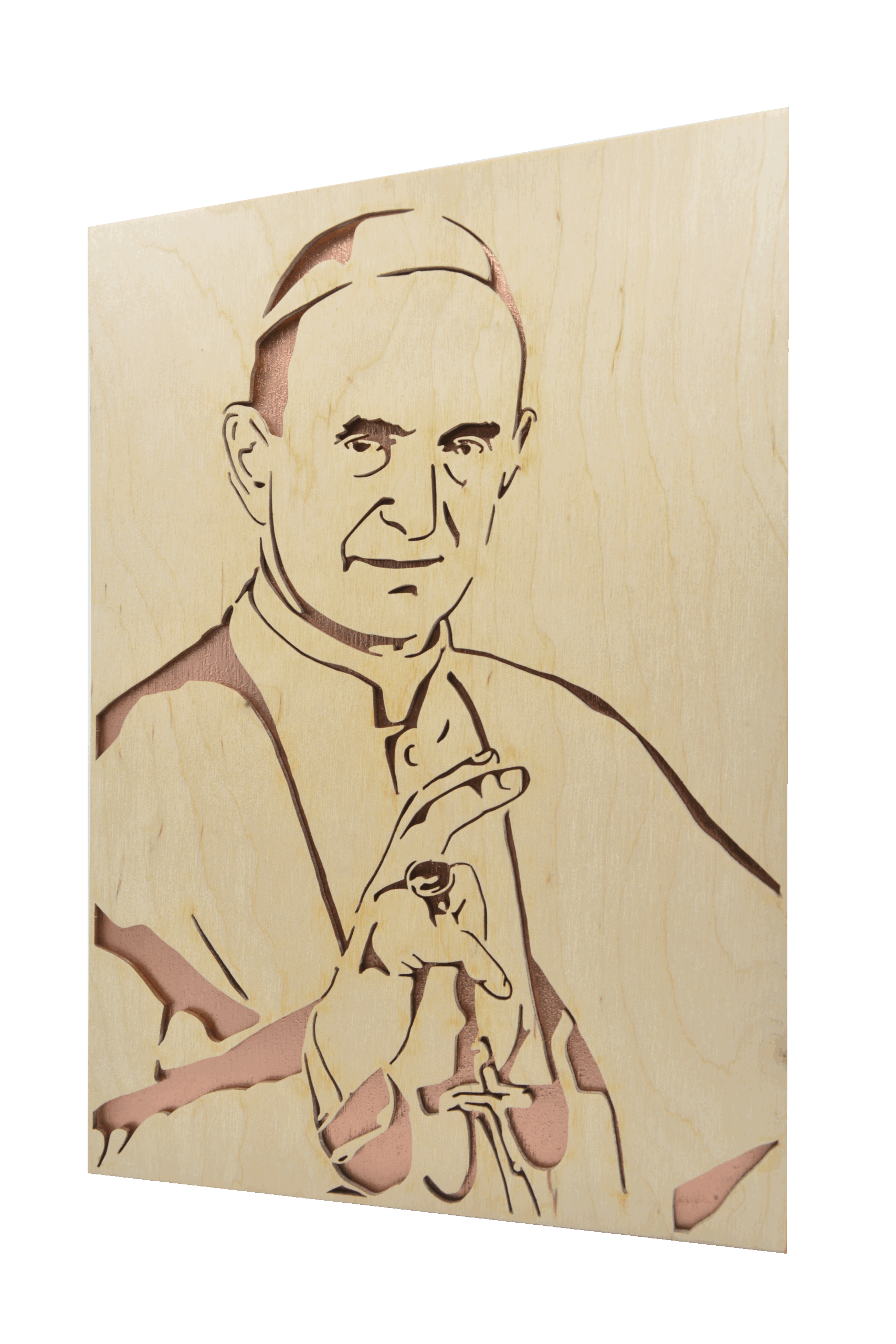 Sv. Pavel VI.- obraz do dřeva - měděná