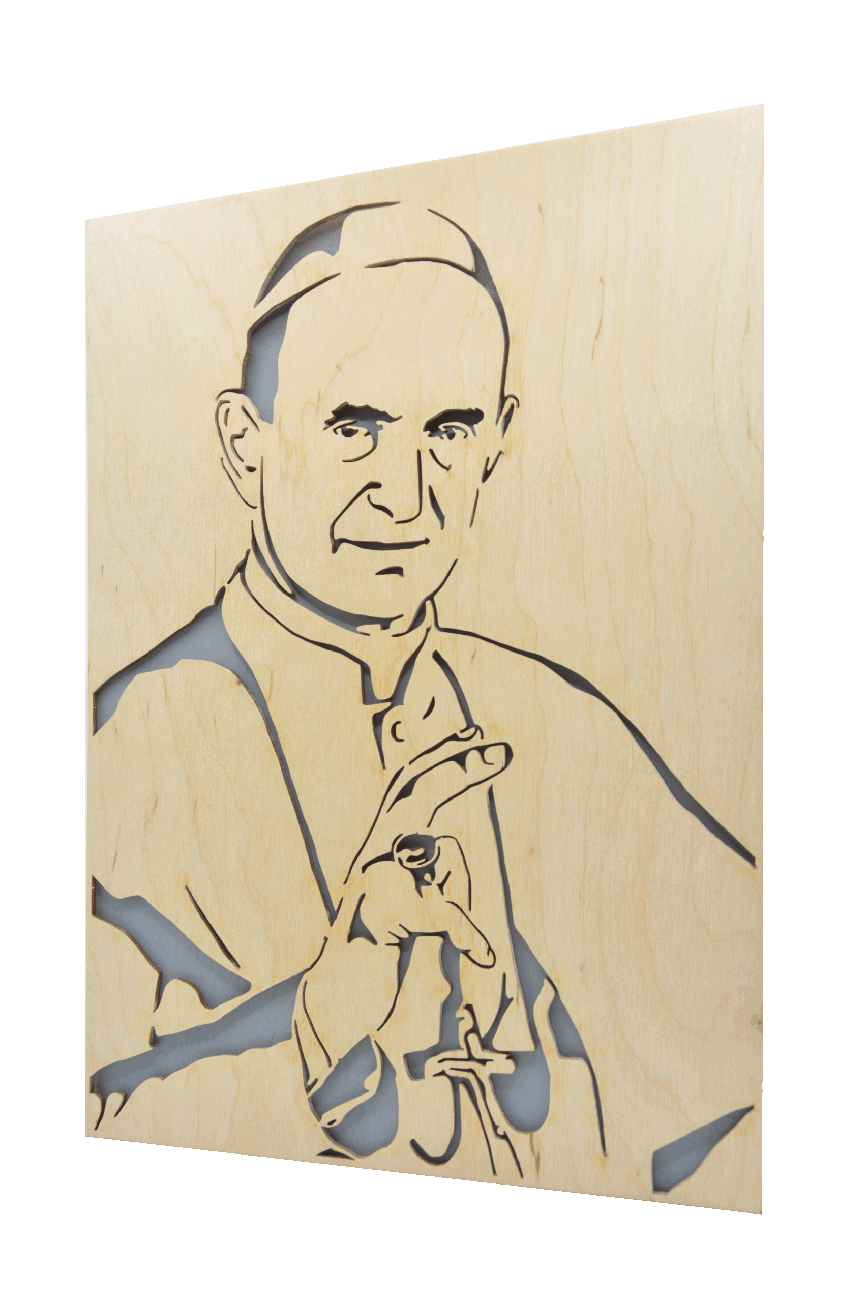 Sv. Pavel VI.- obraz do dřeva - šedá