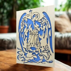 Archanděl Michael - obraz ve dřevě