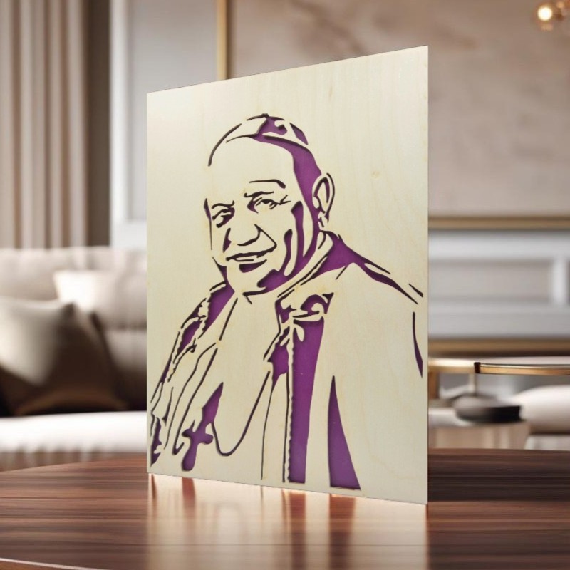 Sv. Jan XXIII. - Obraz ve dřevě