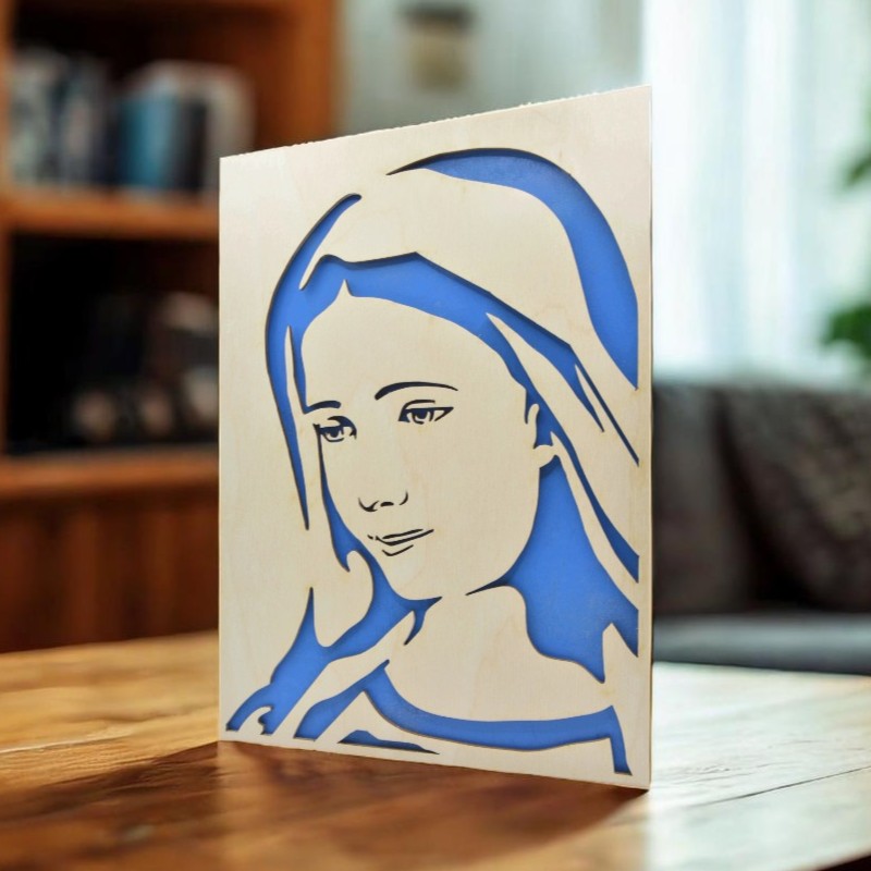 Matka Boží - obraz ve dřevě