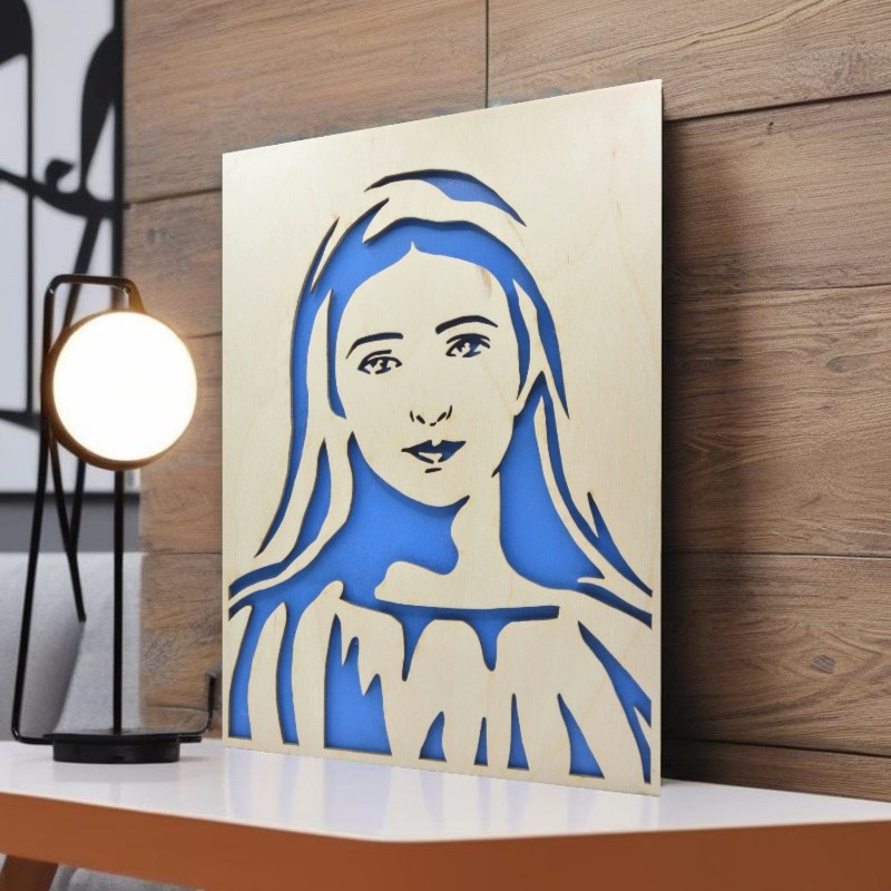 Panna Maria - dřevěný obraz