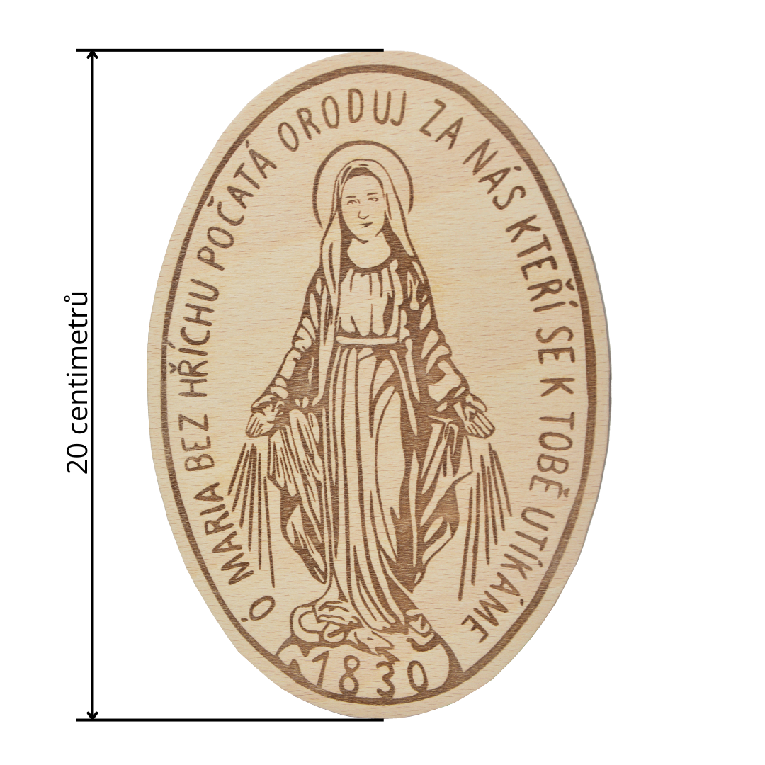 Zázračná medaile - přední strana - 20cm