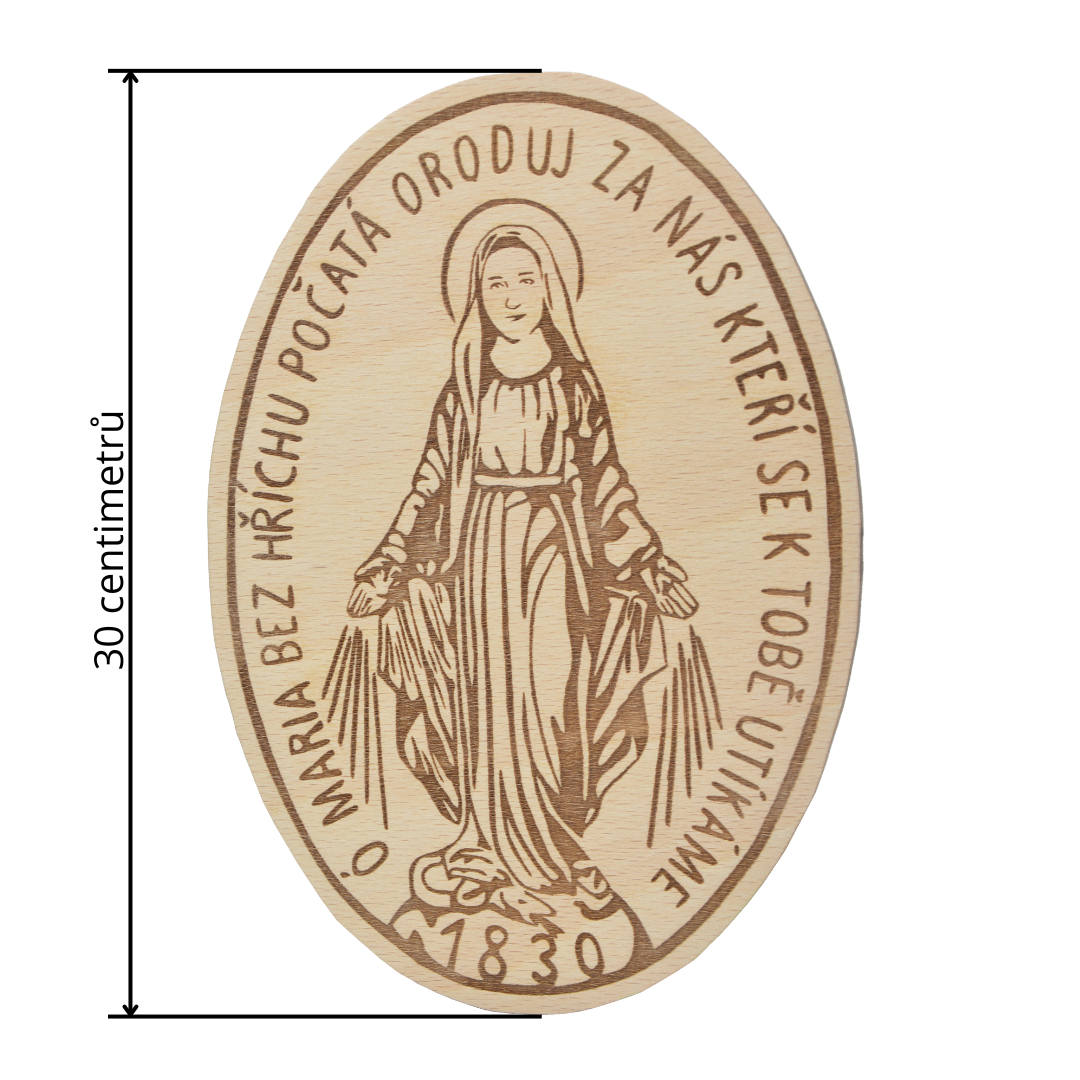 Zázračná medaile - přední strana - 30cm