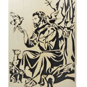 Sv. František z Asissi - dřevěný obraz - černá