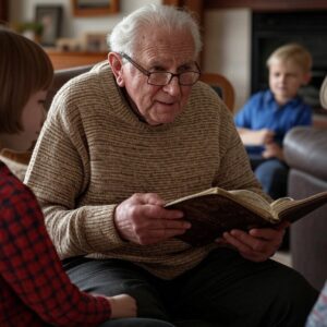 Starý můž, který vykládá něco vnoučatům - Pismo a tradice