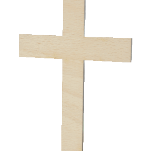 Kříž - bukový - gravírovaný - bezbarvý