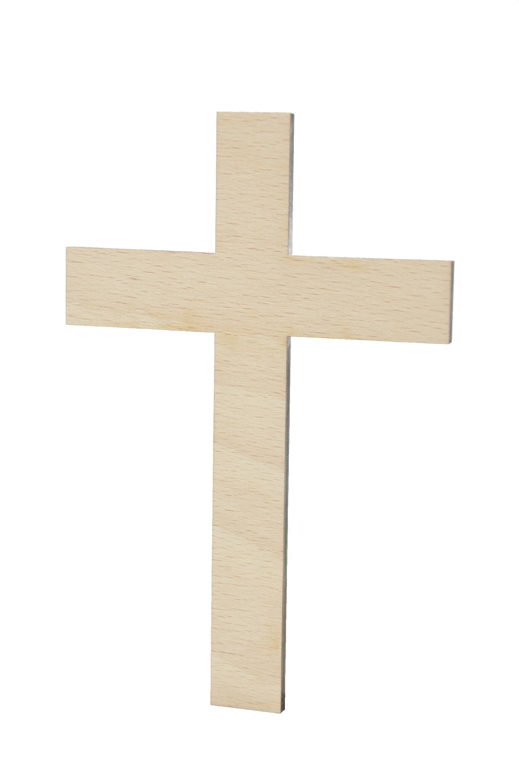 Kříž - bukový - gravírovaný - bezbarvý