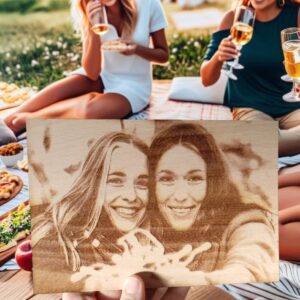 Gravírovaná fotografie na míru - fotografie do dřeva - ženy - pro kamarádky