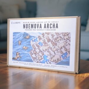 Noemova archa - dřevěná - skládačka pro děti - dřevěné puzzle - krabice