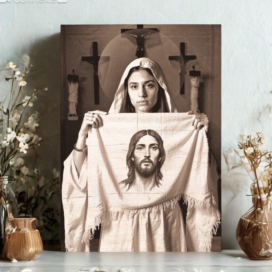 Sv. Veronika - obraz ve dřevě