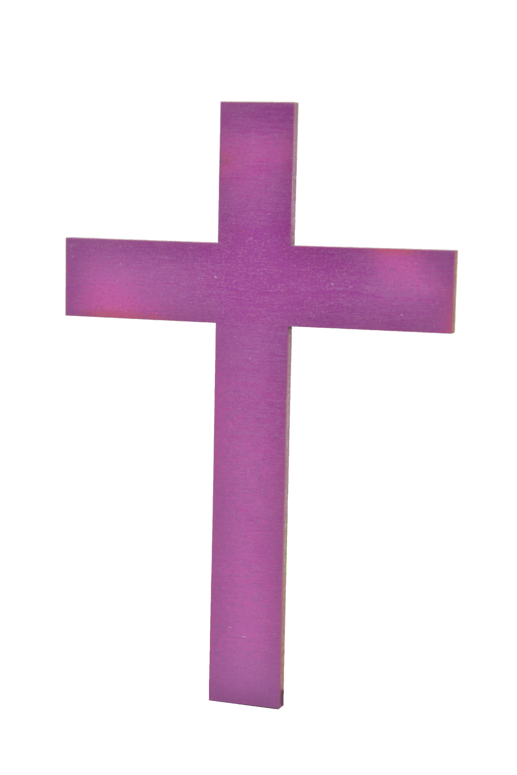 Kříž - bukový - gravírovaný - fialový