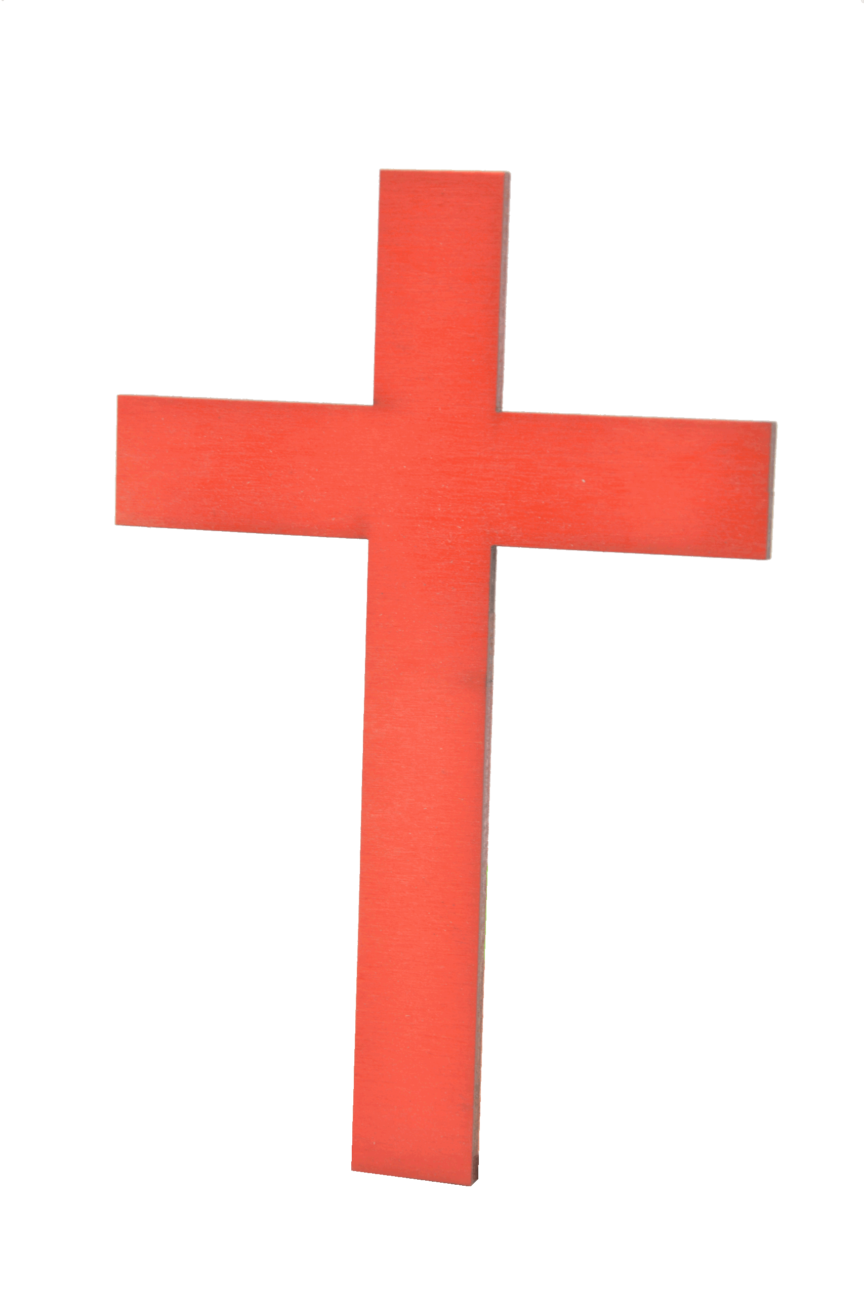 Kříž - bukový - gravírovaný - červený