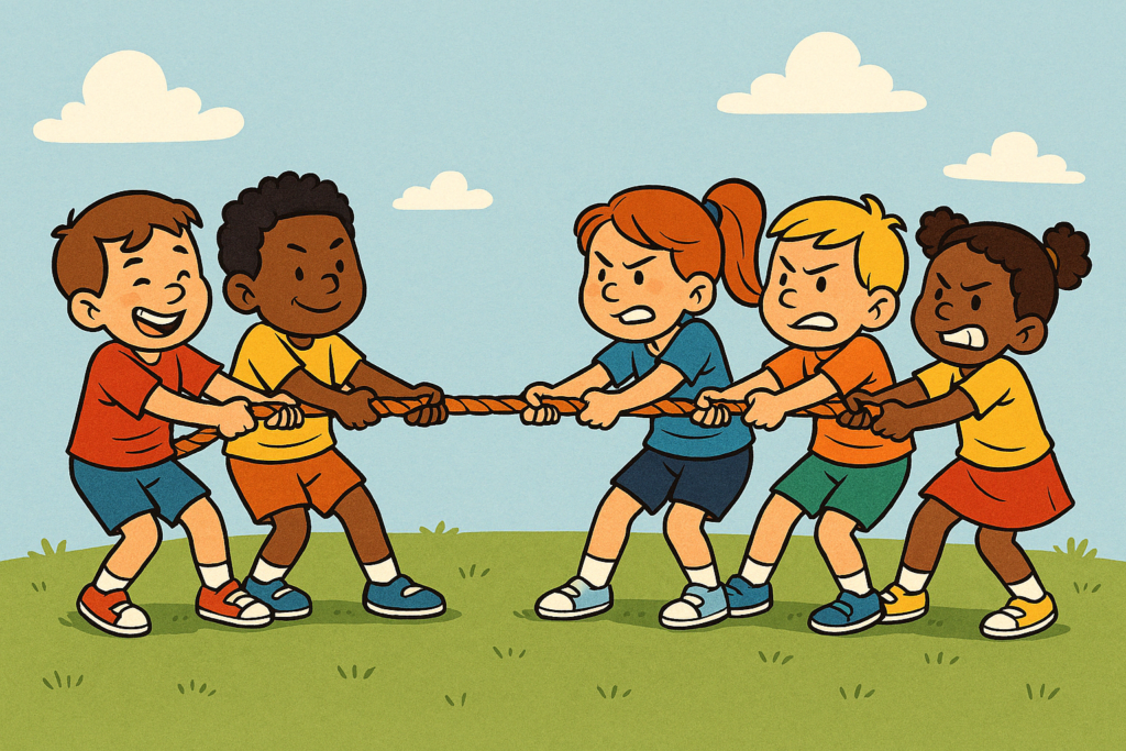 Hra pro děti - přetahovaná s lanem