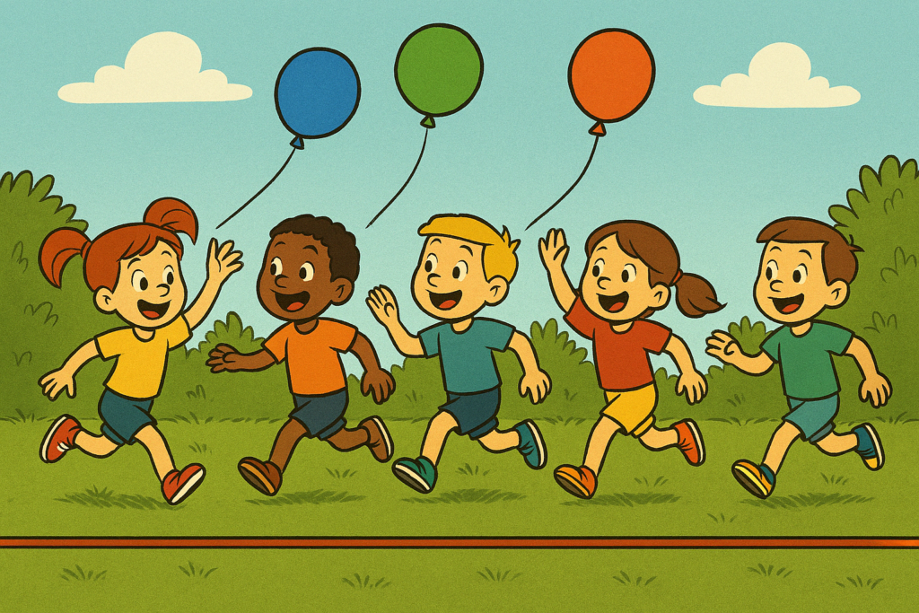 Lovení balónků - dětská hra