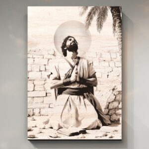 Sv. Štěpán - mučedník - gravírovaný obraz do dřeva