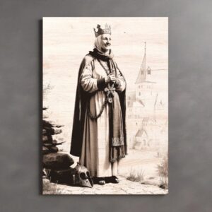 Svatá Ludmila - gravírovaný obraz do dřeva